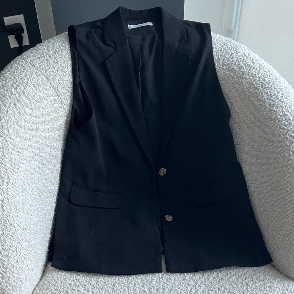 Mango Black Sleeveless Blazer Vest
